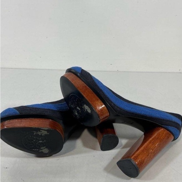 Tory Burch Blue and Black Heels - Picture 5 of 5